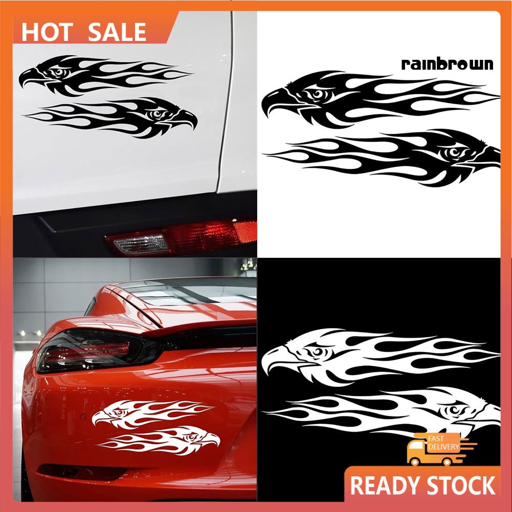 2 Miếng Dán Trang Trí Xe Hơi Hình Ngọn Lửa Độc Đáo