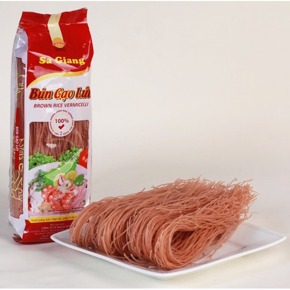 Bún gạo lứt Sa Giang (200g), bún gạo lức thực dưỡng, Eatclean