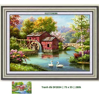 Tranh đính đá phong cảnh - đính kín (KT: 75 x 50 cm)
