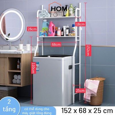 Kệ để đồ nhà tắm 3 tầng, kệ sau máy giặt 2 tầng đa năng dễ lắp ráp tiết kiệm không gian - HOM