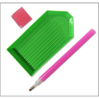 4 Bộ dụng cụ đính đá (sáp,.khay và bút chấm)
