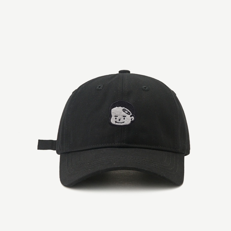 Mũ lưỡi trai LINJW chất liệu cotton mềm thêu hoạt hình phong cách Hàn Quốc 2021