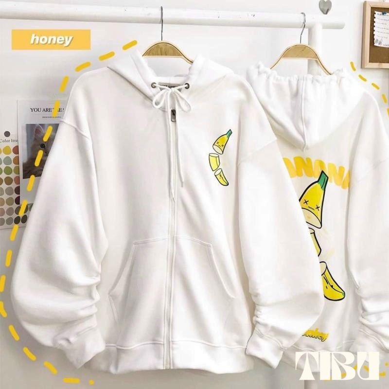 Áo Khoác Hoodie Nỉ Hình chuối Siêu Lạ Unisex nhiều màu phong cách Ulzzang hàng cao cấp