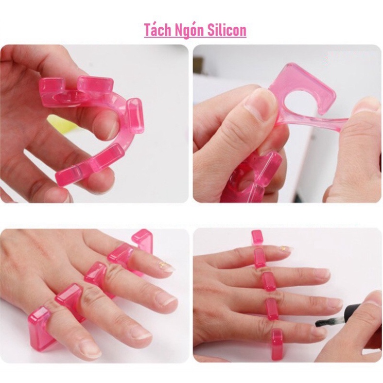 Tách Ngón Tay, Chân Silicon bộ 2 chiếc dùng để hỗ trợ sơn móng làm nail