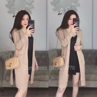 áo khoát len gân dài
