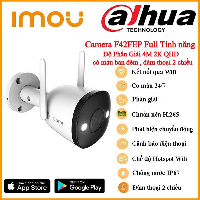 Camera IP WIFI Imou G42p , D42p độ nét 4MP QHD Siêu nét chính hãng dahua bảo hành 2 năm