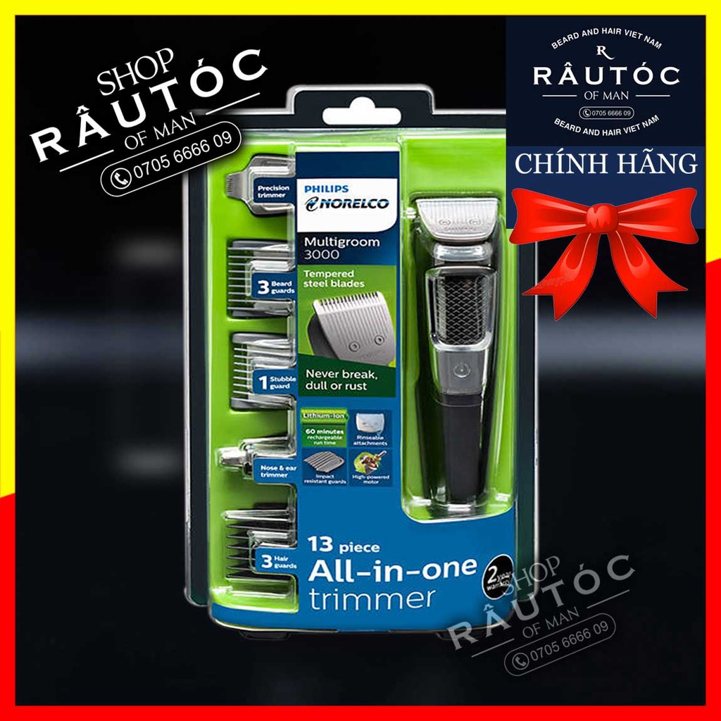 Tông Đơ Philips Norelco Multigroom 3000 CHÍNH HÃNG, MỚI 100% Giúp Cắt Tỉa Râu, Tóc, Lông Mũi