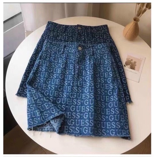 Chân váy bò dáng A tua gấu _ Hàng Quảng Châu