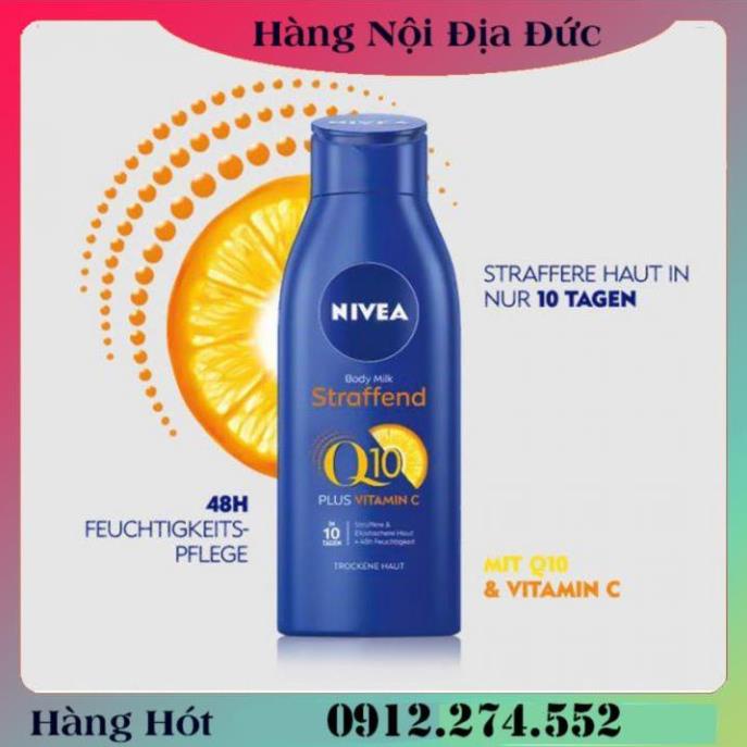 Dưỡng thể Nivea Q10+Vitamin C giúp trắng da, chống lão hoá của Đức- Nội địa Đức Đủ Bill . .