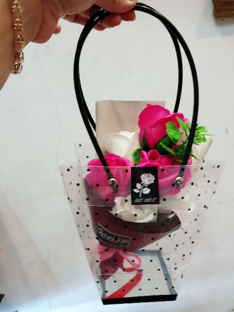 Túi chấm bi đựng hoa quà