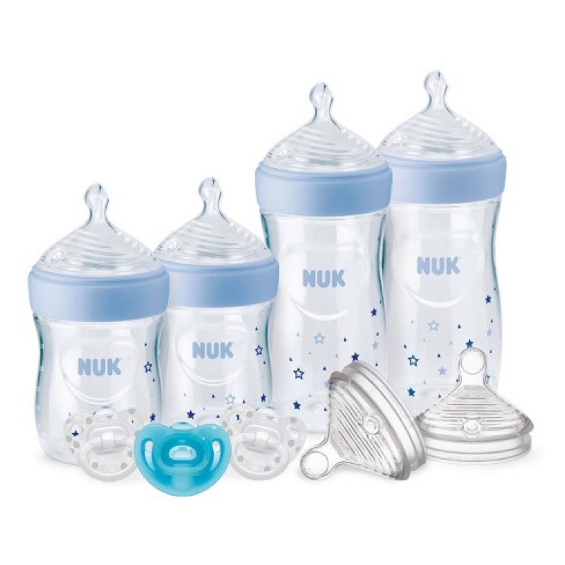 Bình sữa Nuk Simply Natural hoạ tiết (Mẫu mới nhất, núm ti mềm hơn) 150ml - 270ml