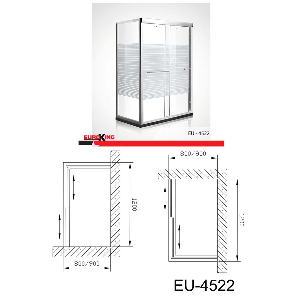Phòng tắm kính cường lực EuroKing EU – 4522, nhập khẩu