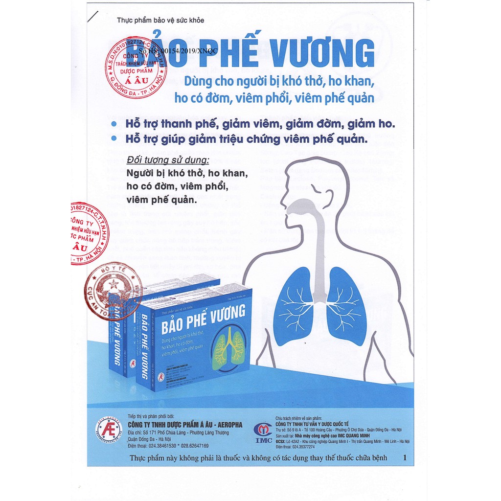 Bảo Phế Vương – Viên uống hỗ trợ giảm triệu chứng viêm phế quản (Hộp 20 viên)