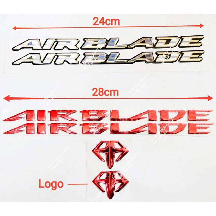( Hàng Chất, giá tốt ) Tem logo chữ nổi Air Blade ( giá 2 cái )