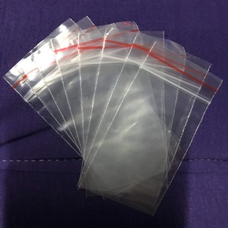 1KG Túi zip trong viền đỏ (Zipper) size 12 x 17 cm