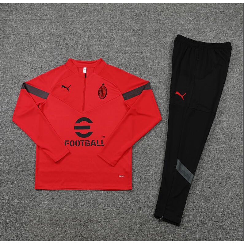 Áo Bóng Đá A + + + + Dây Kéo Nửa Thân AC milan 2022 / 23