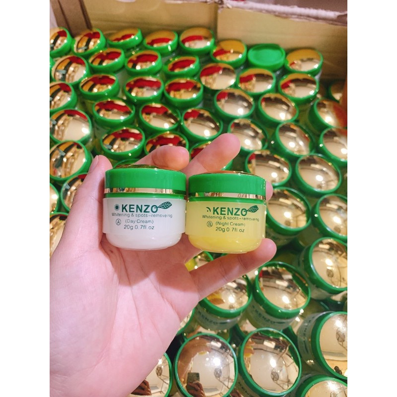 Cặp kem ngày - đêm cho da nám và tàn nhang Kenzo green tea tinh chất trà xanh-ngọc trai