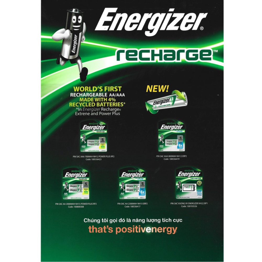 Pin Sạc Energizer AAA 800mAh NH12ERP2