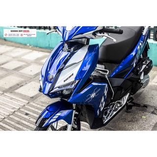 Tem xe air blade xanh trắng , tem trùm xe air blade, tem xe ab, tem dán xe máy ab xanh trắng