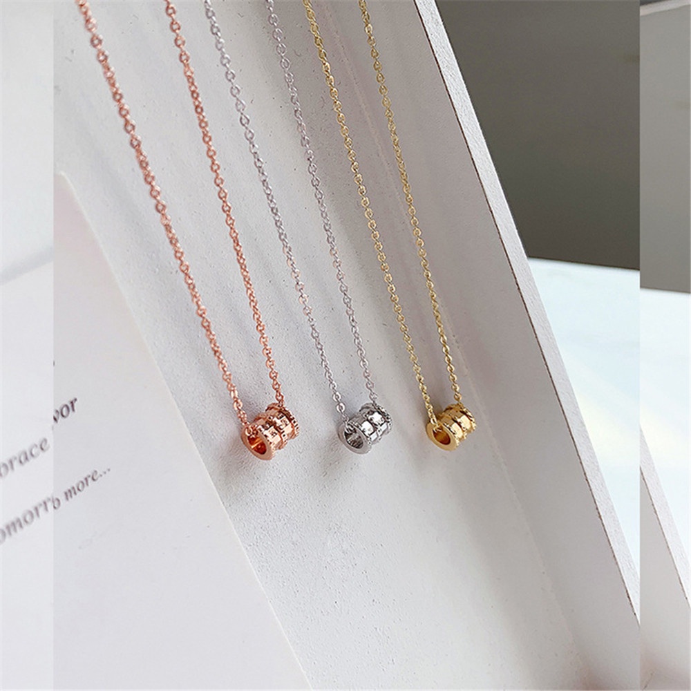 Vòng cổ 3 màu tùy chọn đính đá kim cương đơn giản thời trang dành cho nữ