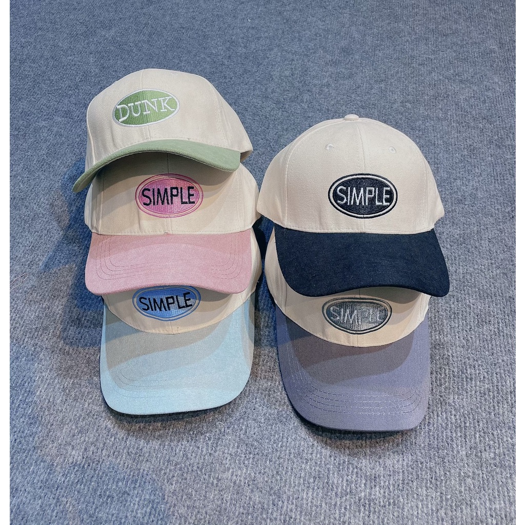 Mũ Nón Lưỡi Trai Thêu Chữ Unisex Nam nữ SIMPLE AND DUCK 401 Chất Nhung Cao Cấp - Hata24h