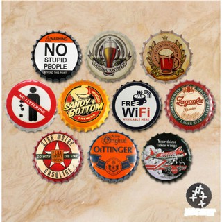 Nắp chai bia 35cm  decor trang trí tường , trang trí barber, tattoo quán xá