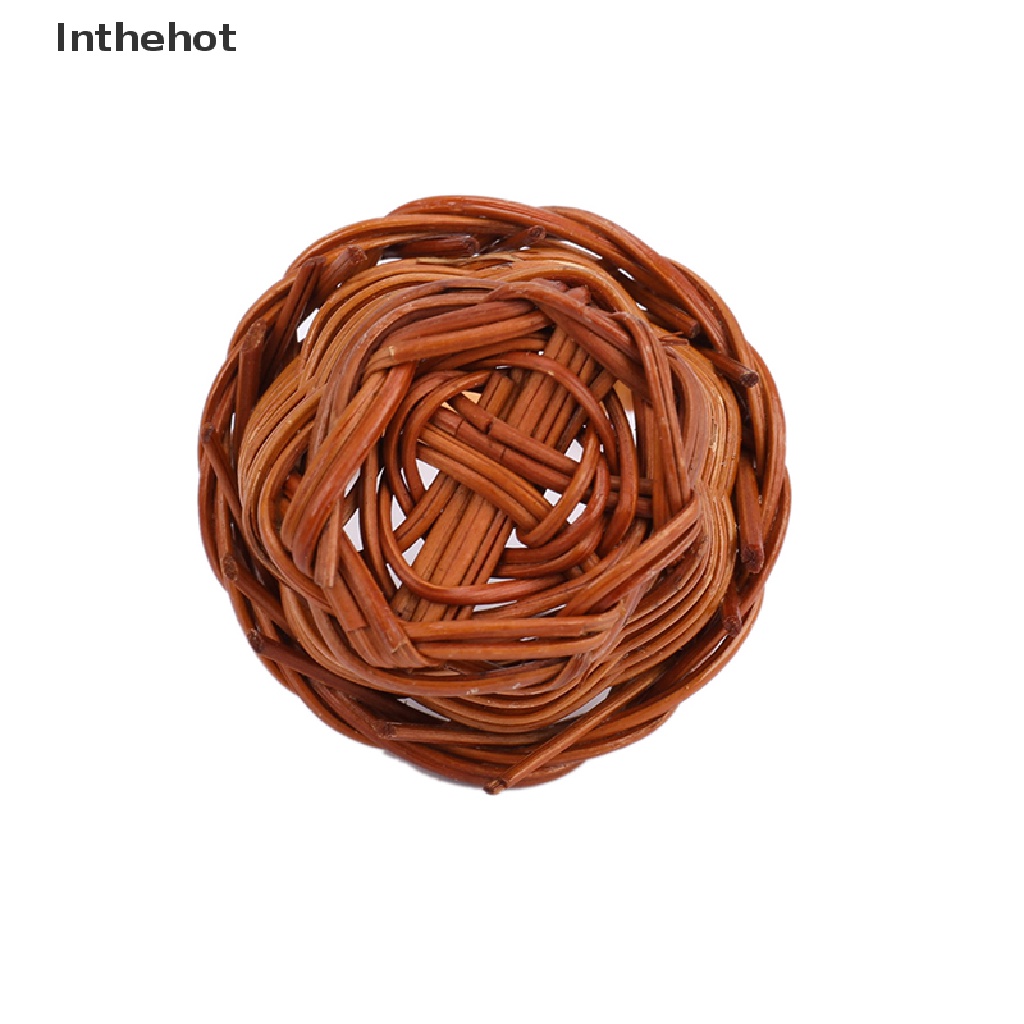 Giỏ Mây Đan Thủ Công mini Dễ Thương Trang Trí Nhà Búp Bê Tỉ Lệ 1 / 12
