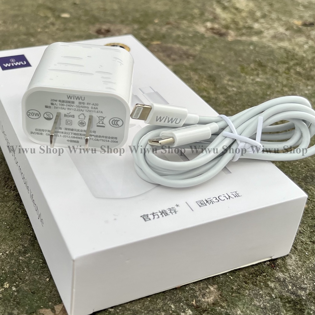 Bộ củ cáp sạc nhanh Type C WIWU Adapter Set PD 20W Cho Smart Phone 15 Pro max , Samsung , Huawei , OPPO , IPad