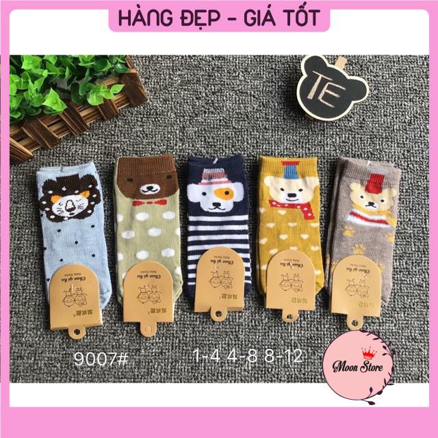 Tất trẻ em Set 10 đôi tất cổ cao hình con vật đáng yêu có size cho bé 1-13 tuổi mã 9007 (Video+ảnh thật)