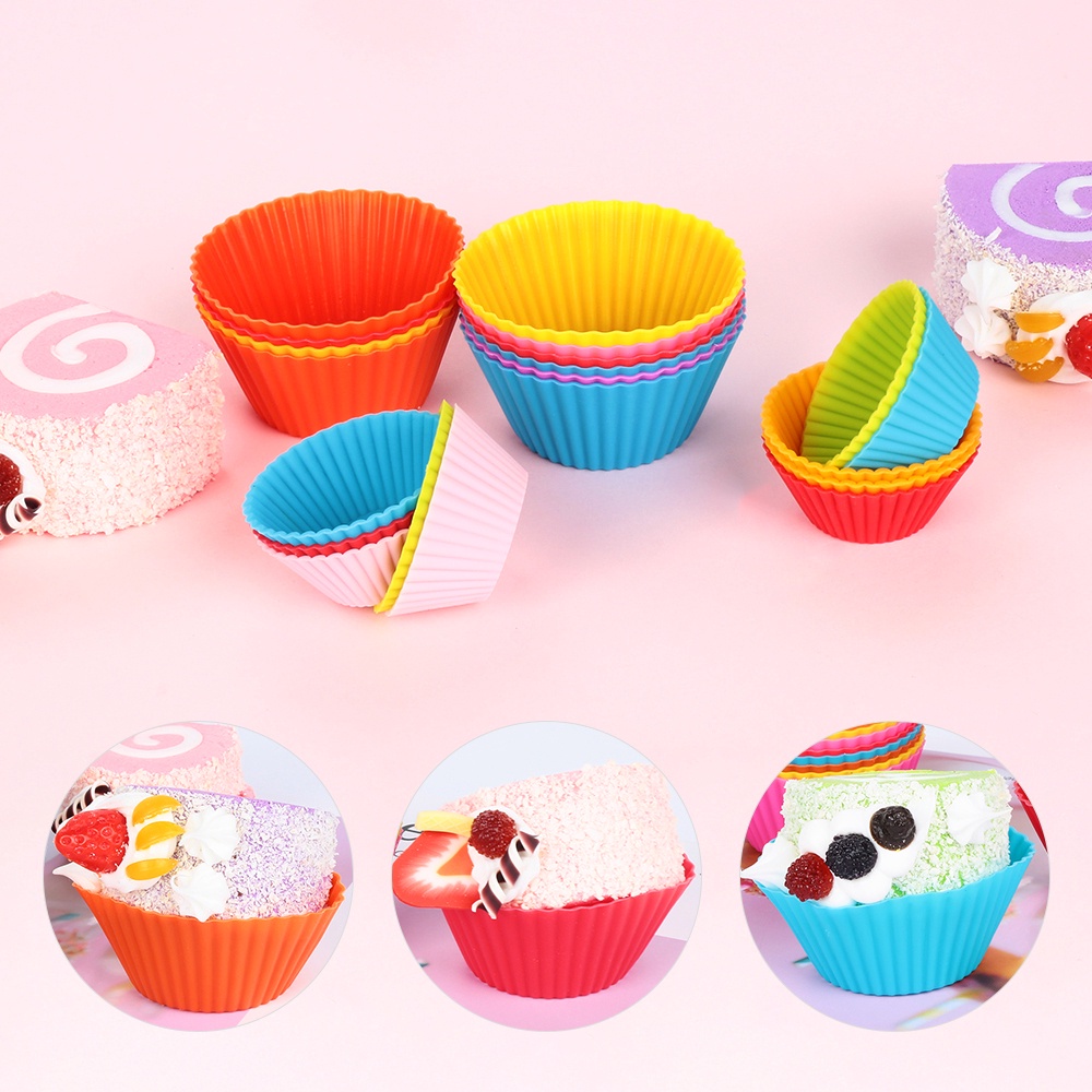 Set 1/3/5 Khuôn silicon, khuôn làm bánh, đổ thạch cỡ lớn, khuôn cupcake nhựa dẻo nhiều màu ngẫu nhiên tại shop NEM
