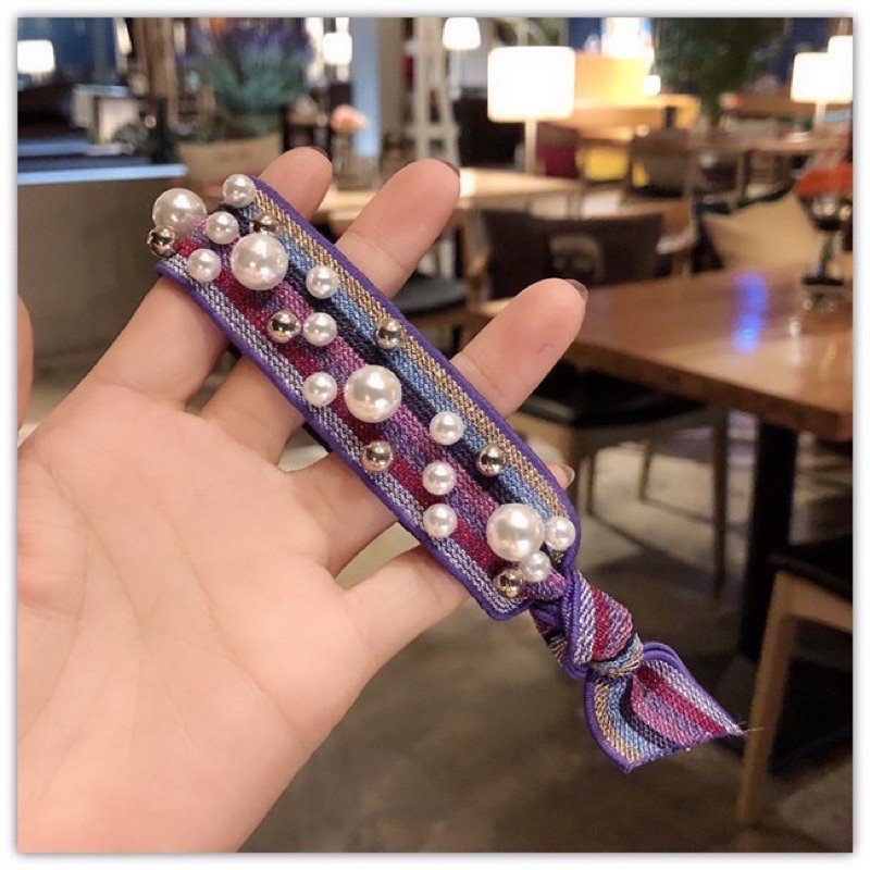 Dây cột tóc đính châu,mẫu mã hàn quốc combo 3c giá chỉ 10k