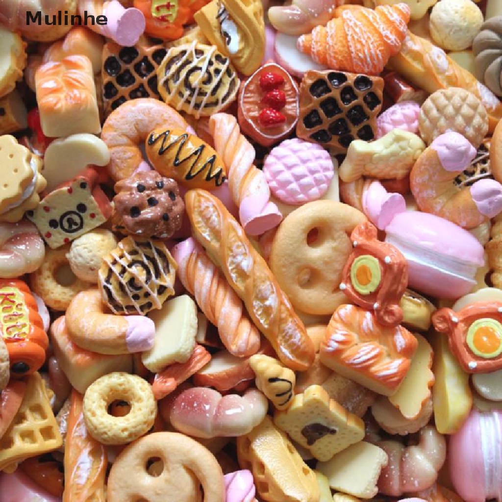 Set 10 phụ kiện bánh donut và kẹo mini dễ thương để trang trí nhà búp bê