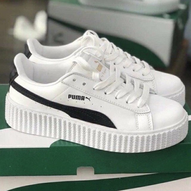 Giày thể thao Sneaker nữ,sneaker đế nâu da bóng,đen trắng, full trắng hottrend 2021