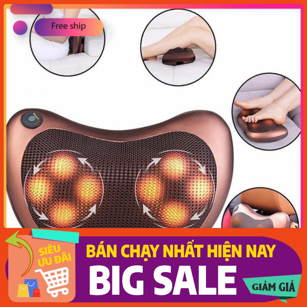 Gối massage hồng ngoại  8 bi cao cấp