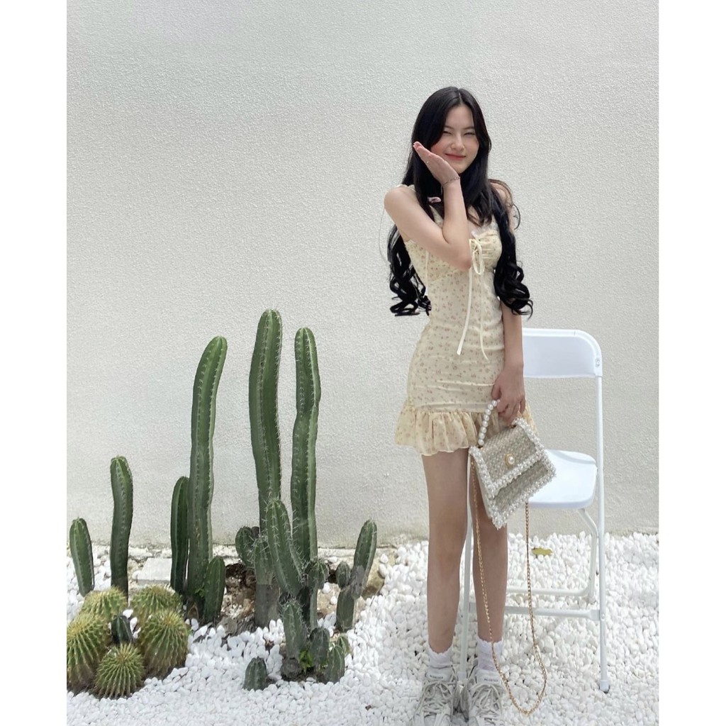 Đầm nữ hoa nhí hai dây mini Emilyshop