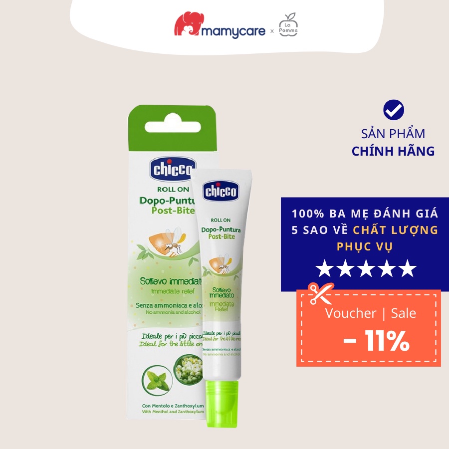 Lăn bôi vết muỗi đốt, côn trùng cắn Chicco an toàn cho bé sơ sinh và mẹ bầu 10ml - MAMYCARE