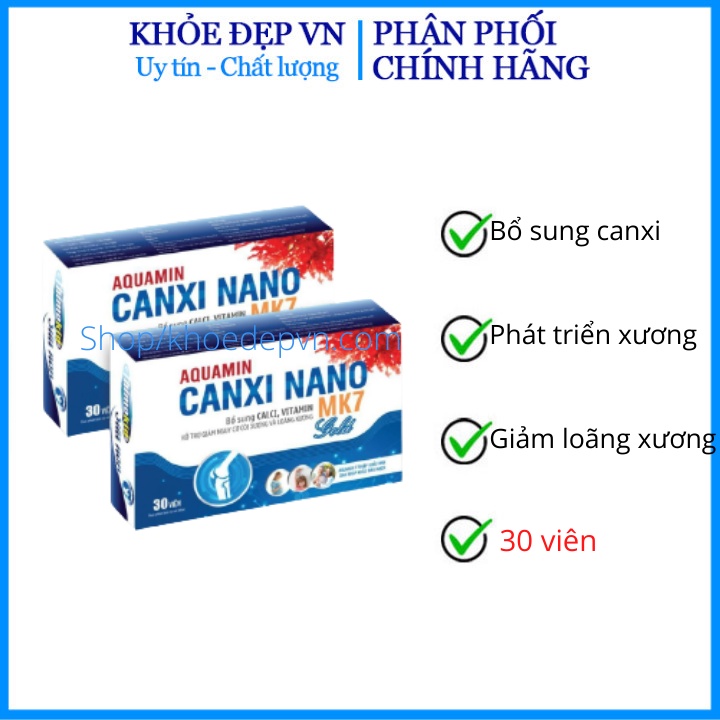 Viên uống bổ sung canxi, Vitamin D3, AQuamin 400mg nguyên liệu nhập khẩu anh - Hộp 30 viên