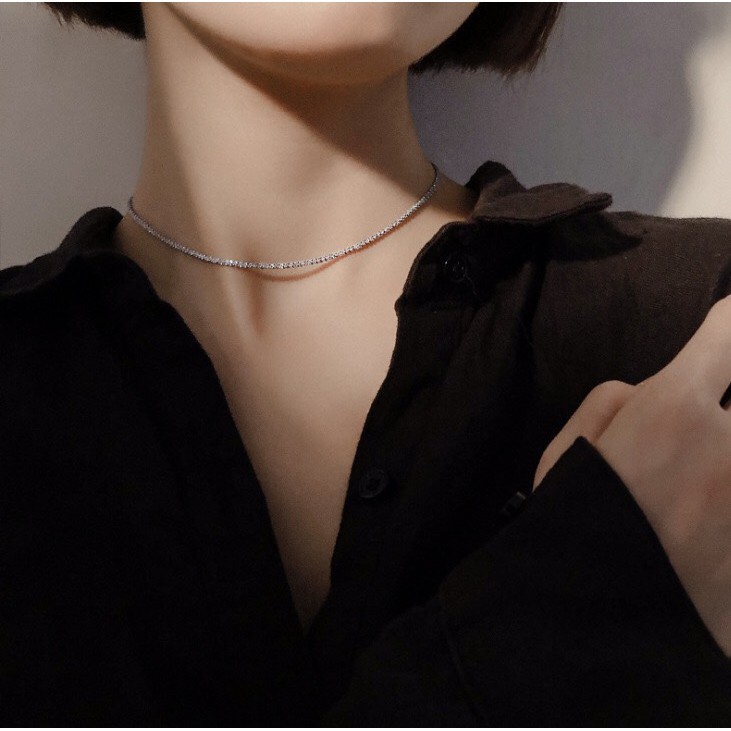 Dây chuyền chocker dành cho nữ TOBI STORE xích dạng xoắn bện dây nhỏ NO SKU 58