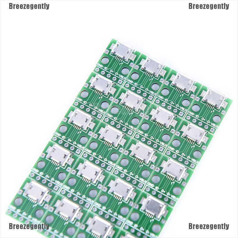 Breezegently 20pcs micro usb to DIP 2.54mm adapter connector module board panel female  NOVEL