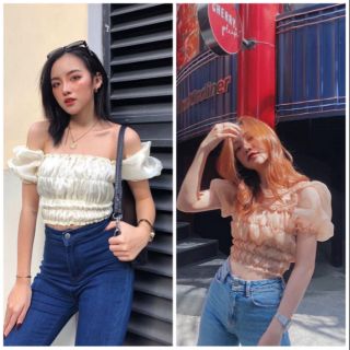 [ BEST SELLER MÙA HÈ] ÁO CROPTOP TRỄ VAI THÂN NHÚN VOAN SIÊU XINH - PUFFED CROPTOP