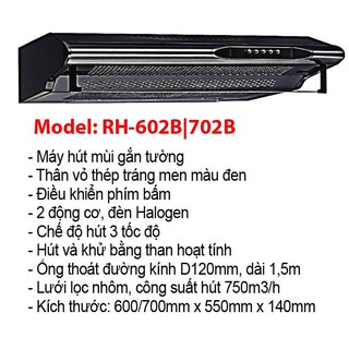 Máy hút mùi Romal RH-702B (RH-702 Black)