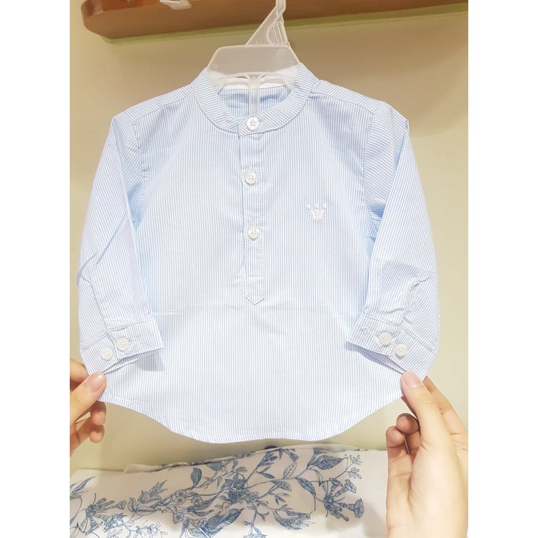 Áo sơmi bé trai kẻ xanh EPK dư xịn size nhí