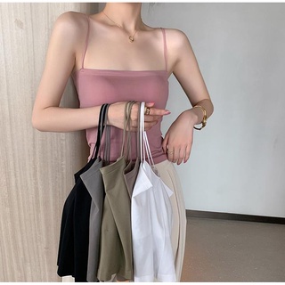 Image of Beautiful Back Sling Female Ice Silk Summer Thin Design Sense of Niche Outer Wear Vest with Underwear and Tube Top