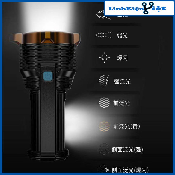 Đèn pin T712 led COB 10W đèn làm việc sạc USB siêu sáng đèn LED cắm trại báo dung lượng pin