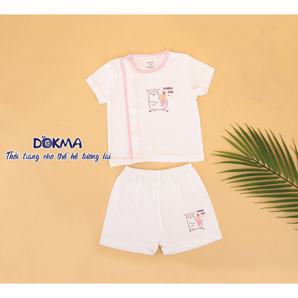 [Mã FARSBR241 giảm 15k đơn 0đ] DB755 Bộ quần áo cài lệch cộc tay Dokma (3-9m)