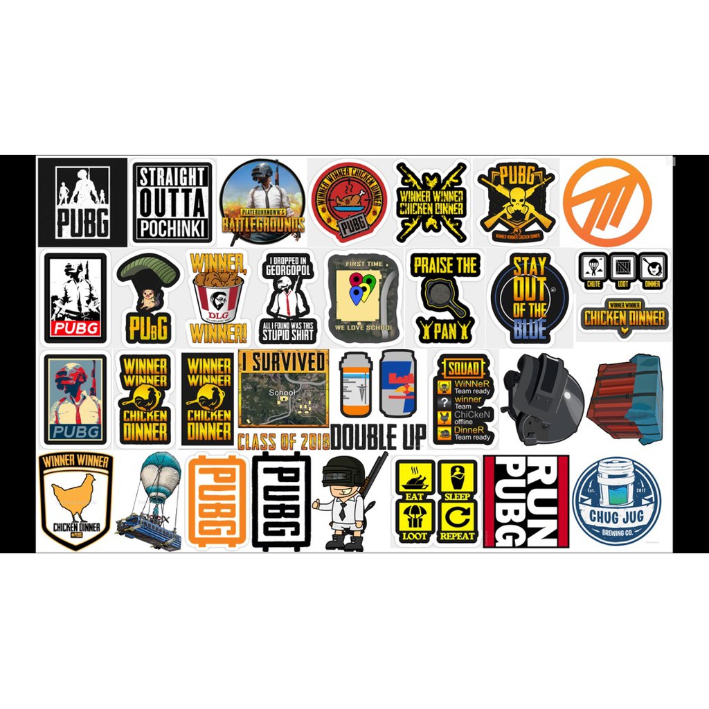 STICKER pubg dán Vali, xe, barber shop, Mũ bảo hiểm , macbook, đàn, tường... Nhập mã GIẢM GIÁ 15k khi mua từ 3 set