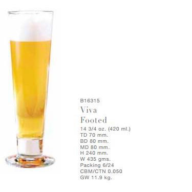 Bộ 6 ly uống bia thủy tinh Ocean 16315 (420ml)