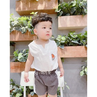 Sét đồ bộ bé trai áo đũi quần kaki mềm mịn