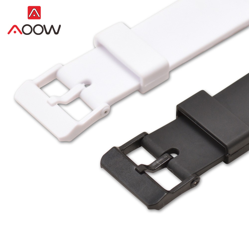 Dây Đeo Đồng Hồ Thể Thao Bằng Nhựa Dẻo Màu Trắng Đen 14mm Chống Thấm Nước Cho Casio LRW-200H