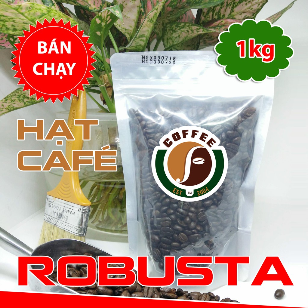 [FREESHIP 99K TOÀN QUỐC]1KG CÀ PHÊ HẠT ROBUSTA HẢO HẠNG (túi zip)